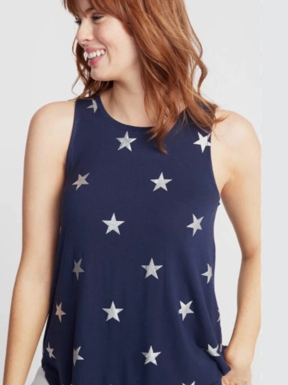 Old Navy Navy Tank Top with Silver Star Print